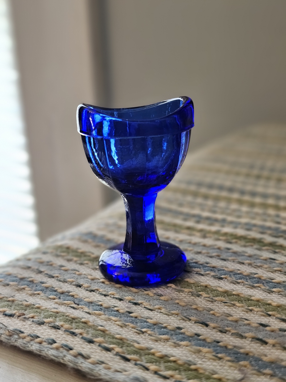 Vintage Cobalt Blue Glass Eye Wash Cup